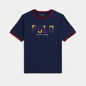 POLO Ralph Lauren Corduroy-Logo Cotton Jersey Tee Navy NWT Size 5